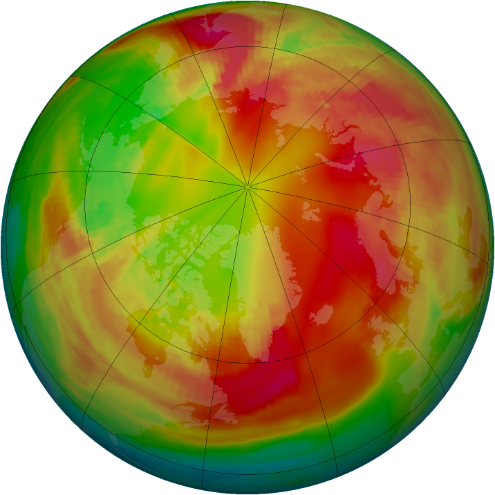 Arctic ozone map for 12 February 1982